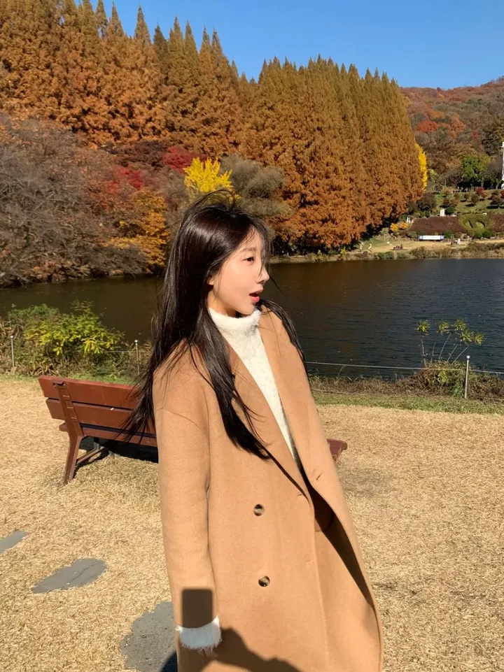 [울 100%/ 핸드메이드] 일렌 울 모 롱 코트  키작녀 카라 버튼 베이지 그레이 블랙 상세 이미지 7