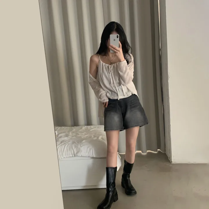 [린넨,세트/살안타템!] 젤럼 리본 셔링 홀터나시+루즈핏 린넨가디건 세트,셋업 - 4color 상세 이미지 20