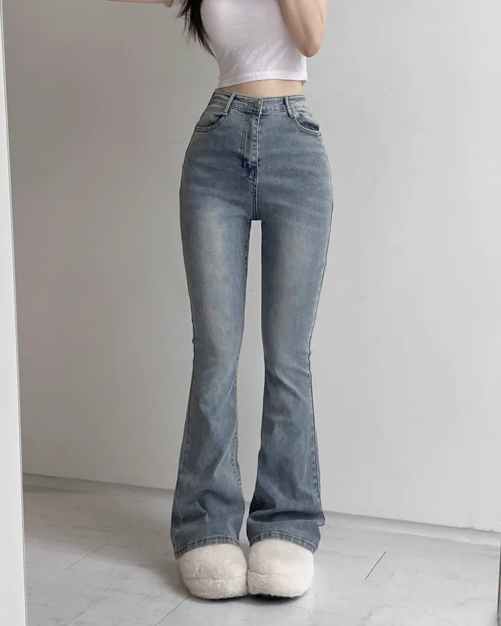 [인생팬츠/기장선택/~2XL] 빈티지 워싱 스판 하이웨스트 부츠컷 데님 롱 팬츠 - 6color 상세 이미지 9