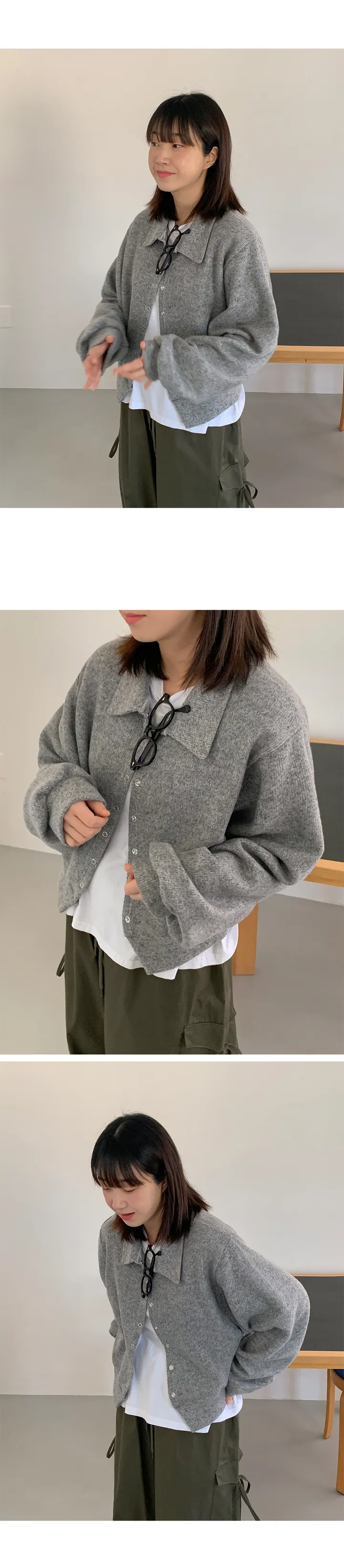 [6천장돌파]시에키 카라 크롭 가디건 (3color) 상세 이미지 3