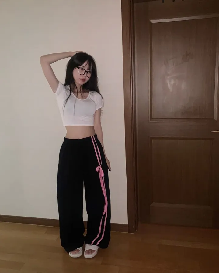 🖤블랙&핑크🩷 더블리본 핑키 롱 트레이닝 pt -3col 상세 이미지 16