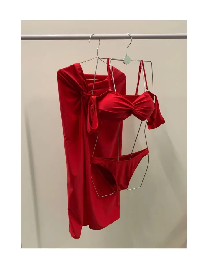 [볼륨업/꽃핀증정]에버린 3PCS 커버업 롱 스커트 꼬임 비키니 (1 color) 상세 이미지 24