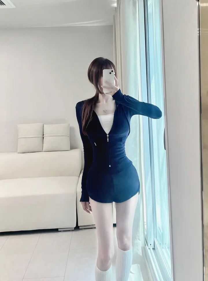[허잘골넓핏] 슬림 트레이닝 후드집업 돌핀 팬츠 투피스 세트 (8color) 상세 이미지 17
