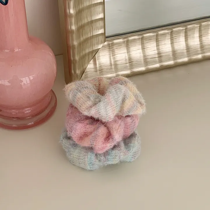 [ 3color / 당일출고 ] 솜사탕 겨울 나무 퍼 헤어곱창 머리끈 헤어슈슈 곱창 머리끈 *2개 이상 구매 시 할인 상세 이미지 5