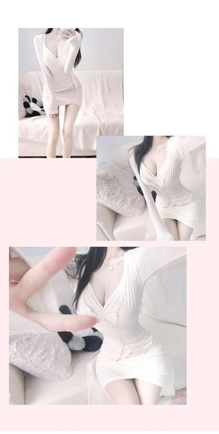 자체제작💙[물먹청초st인간청순녀💧]투명촉촉 실키 쫀쫀스판 기본가디건 상세 이미지 77