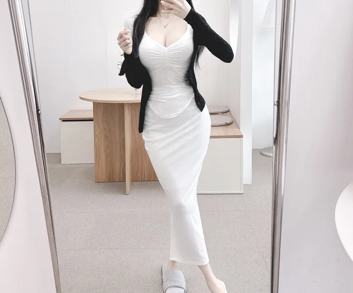 new컬러추가🔥여름까지쭉!!!✨개말라+글램핏✨[자체제작]발레리나 여리쇄골 스판쫀쫀 가디건 상세 이미지 31