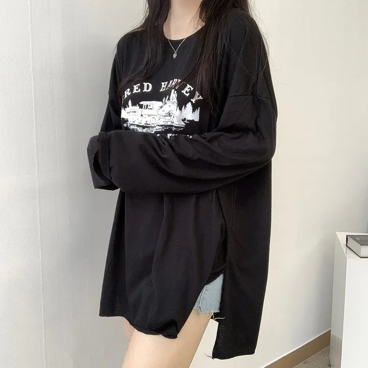 [내가찾던 박시여리핏!]여름긴팔 루즈핏 레터링 라운드 레일 긴팔t 2col 상세 이미지 18