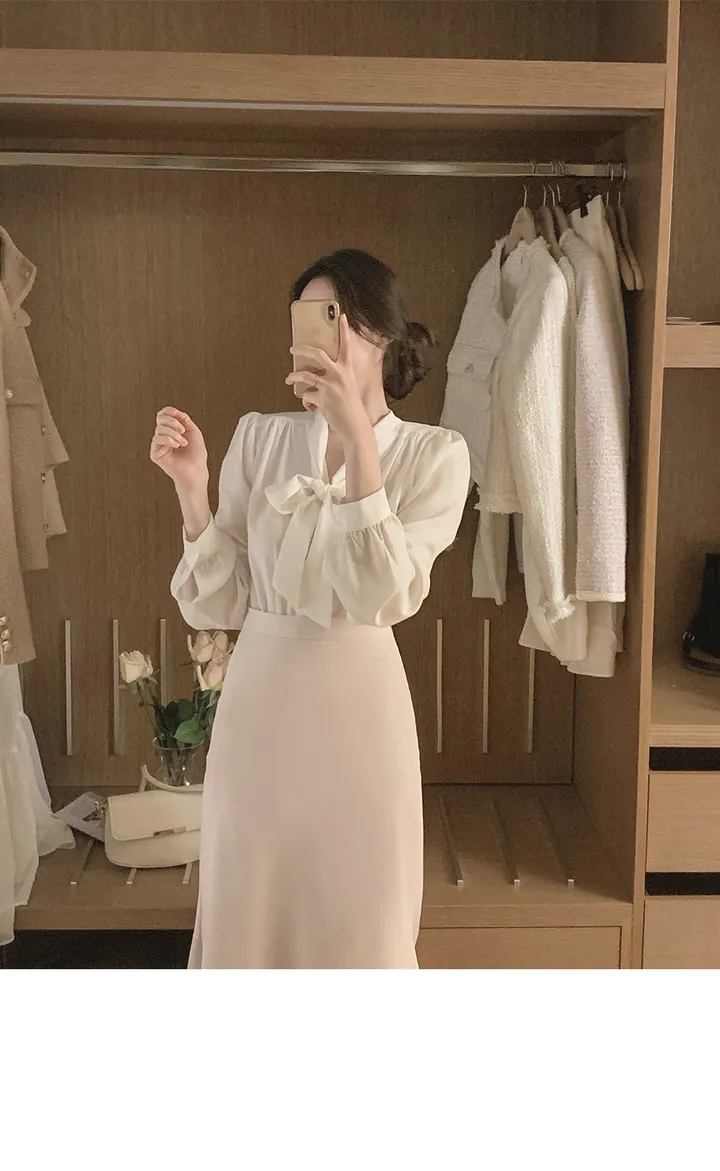 여름하객룩🖤[La belle rose]샬리 타이 블라우스 상세 이미지 10