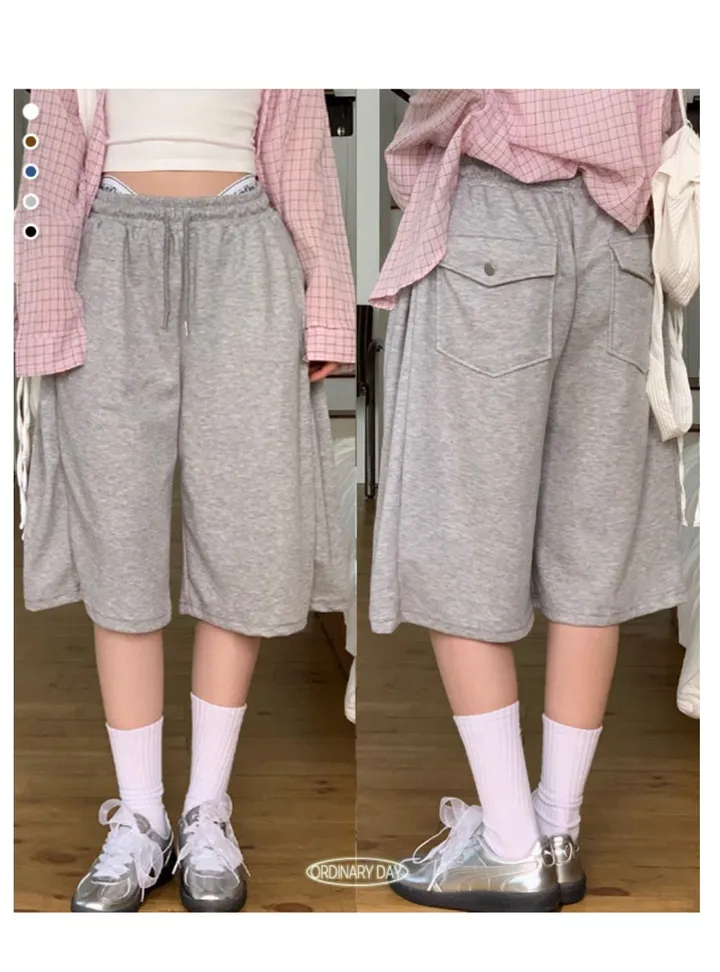 [뒷포켓/사이드핀턱/허얇골넓]르모니 볼륨 뒷포켓 사이드 핀턱 버뮤다 코튼 밴딩 트레이닝 팬츠 5color 상세 이미지 17
