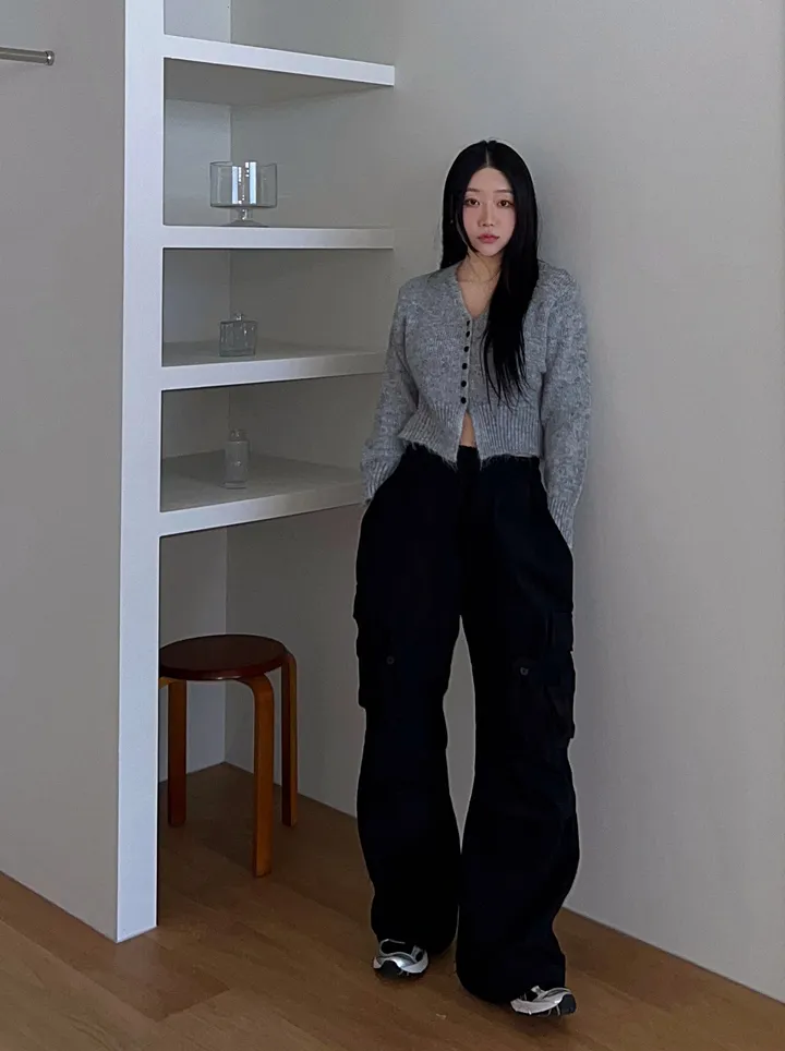 비교불가![러블리핏/고퀄] 베리믹스 보카시 스프링 버튼 가디건 / 간절기 봄 가을 루즈핏가디건 아방 크롭 상세 이미지 15