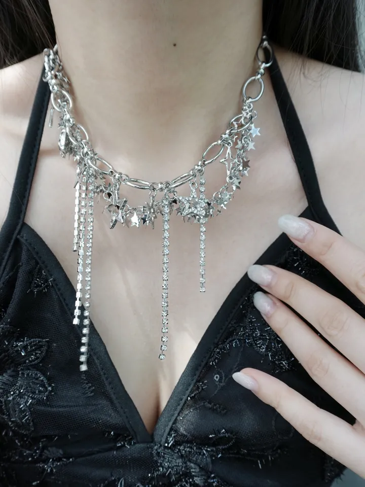 star chain necklace | 별 스타 큐빅 체인 목걸이 상세 이미지 7