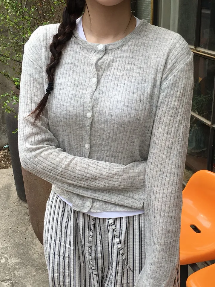 *주문폭주 순차발송* 가성비 빈티지 사계절 린넨 라운드 데일리 가디건 니트 (6color) 상세 이미지 38