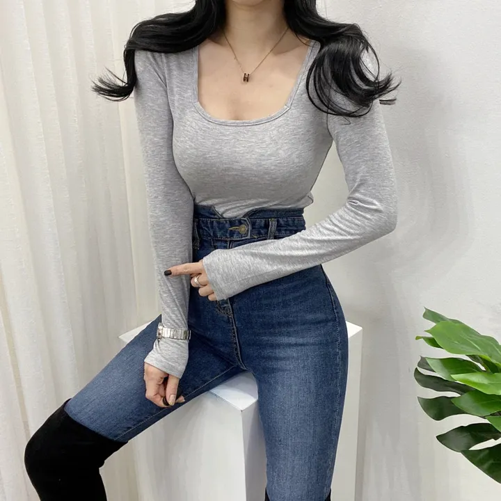 🚀당일발송🚀[묶음할인/안감기모] 가을 겨울 조이 기모 스퀘어넥 긴팔 티셔츠 이너티 상세 이미지 48