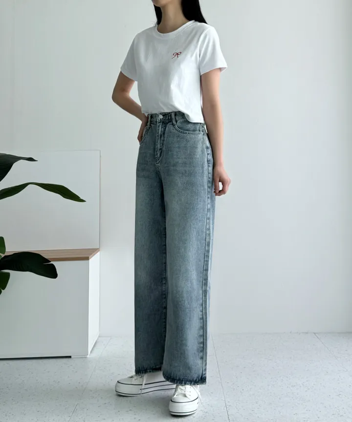 [3단기장/~2XL/6color/핫아이템]노수선와이드기획데님팬츠 상세 이미지 12