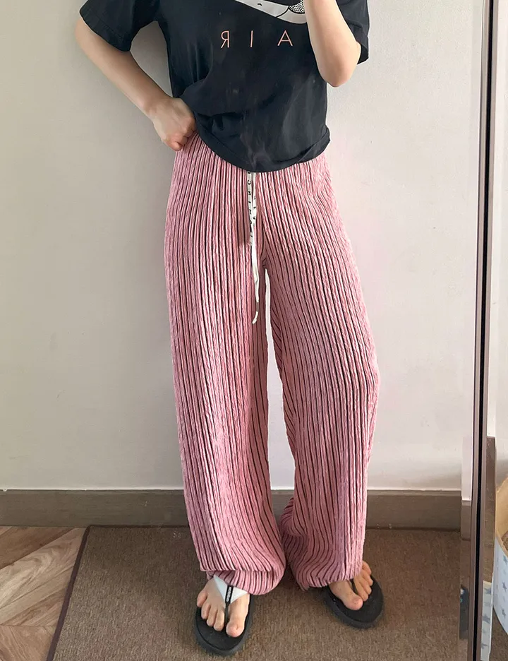 🎀핏보장🎀 찰랑 모던 스트라이프 밴딩팬츠 잠옷바지 마실룩 상세 이미지 36
