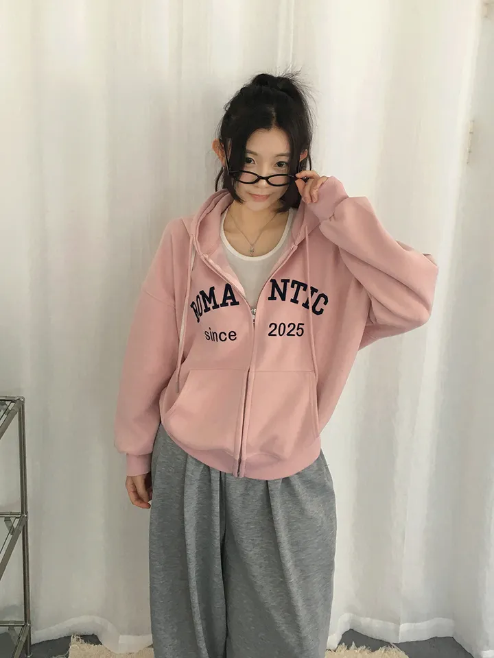 [퀄보장!🤍/6color 자수레터링 아방핏 데일리 후드집업] 로맨틱자수레터링후드집업 상세 이미지 18