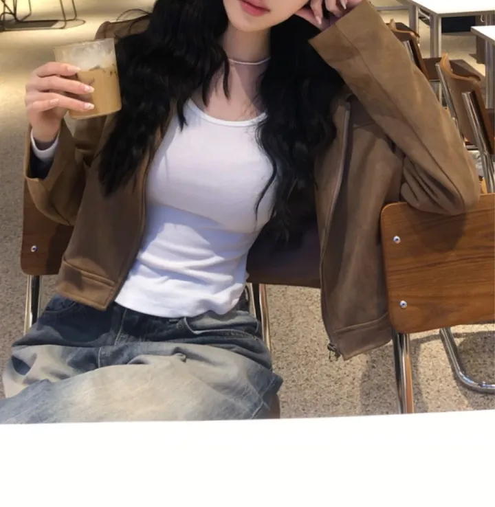 국내제작[당일출고🚀✨후기극찬/ High Quality❤️]켄달 스웨이드 크롭 자켓 상세 이미지 14