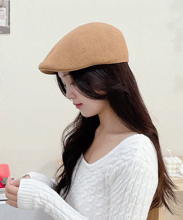 빅사이즈 무지 울 헌팅캡 큰모자 대두캡 가을 겨울 남성 여성 빵모자