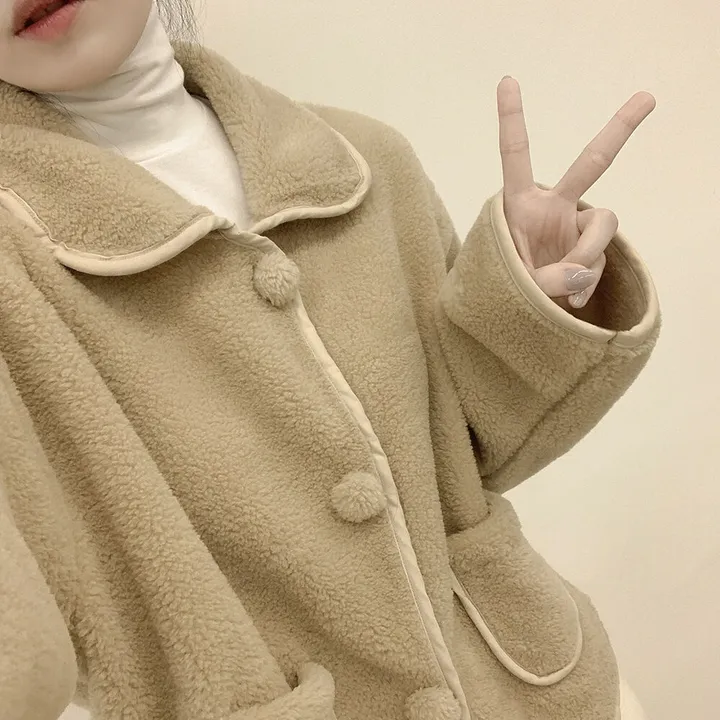 [양면퍼🧸/귀여움] 아방핏 양털 후리스 뽀송 카라 덤블 퍼자켓 크롭점퍼 밍크 숏코트 상세 이미지 23