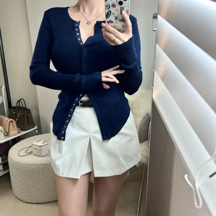 (강추)쫀쫀 슬림 골지 똑딱이 가디건 -3color / 3부팬츠 반바지 치마바지 데님 청바지 원피스 후드 맨투맨 상세 이미지 36
