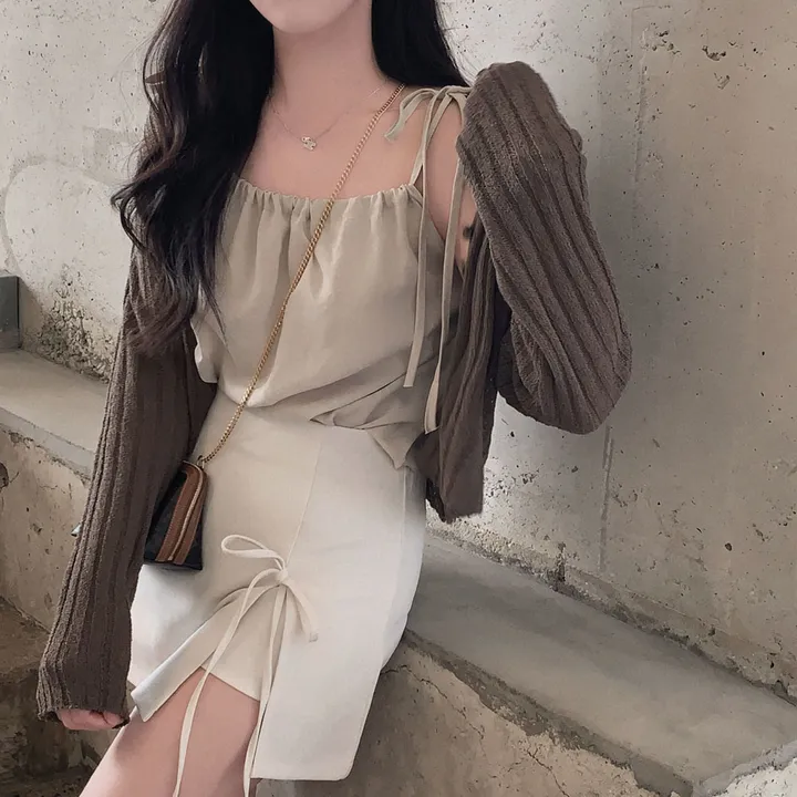 [팔뚝살부각X/여름가디건!]여름 파트너,쓰리버튼 루즈핏 크롭 부클 가디건 상세 이미지 29