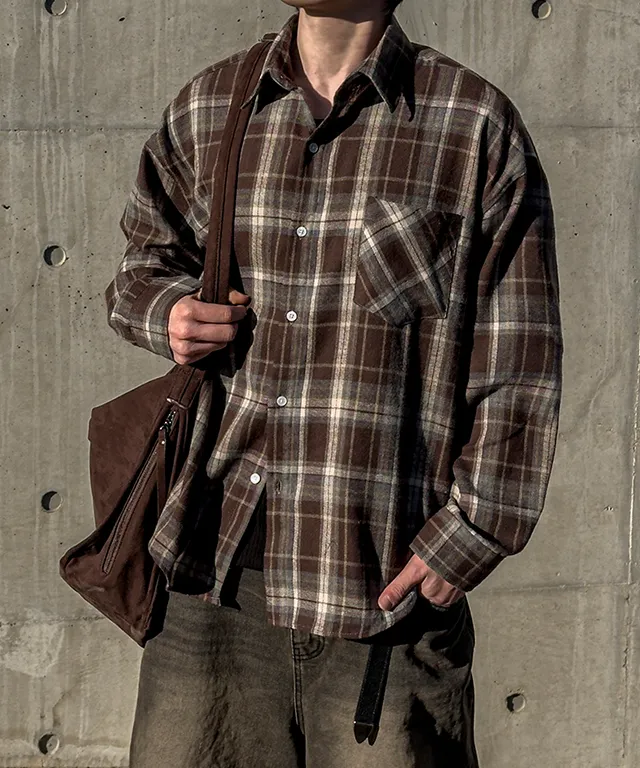 【KOOLOSET】Nerd Vintage Check Shirt Nerd Vintage Check Shirt (4color) - kooloset