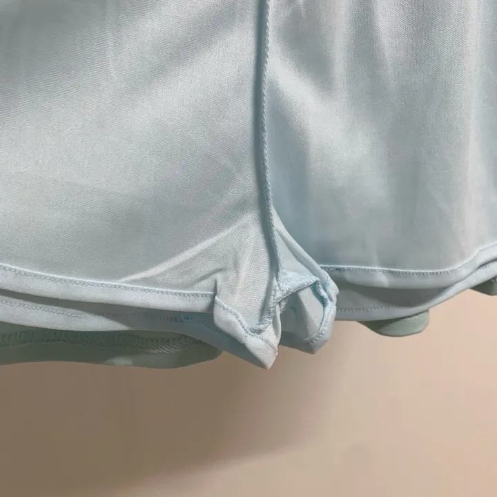 [세트가격/러블리💛] 플레인 배색 카라 크롭 반팔 + 밴딩 캉캉 치마바지 미니스커트 투피스 세트 4color 상세 이미지 49