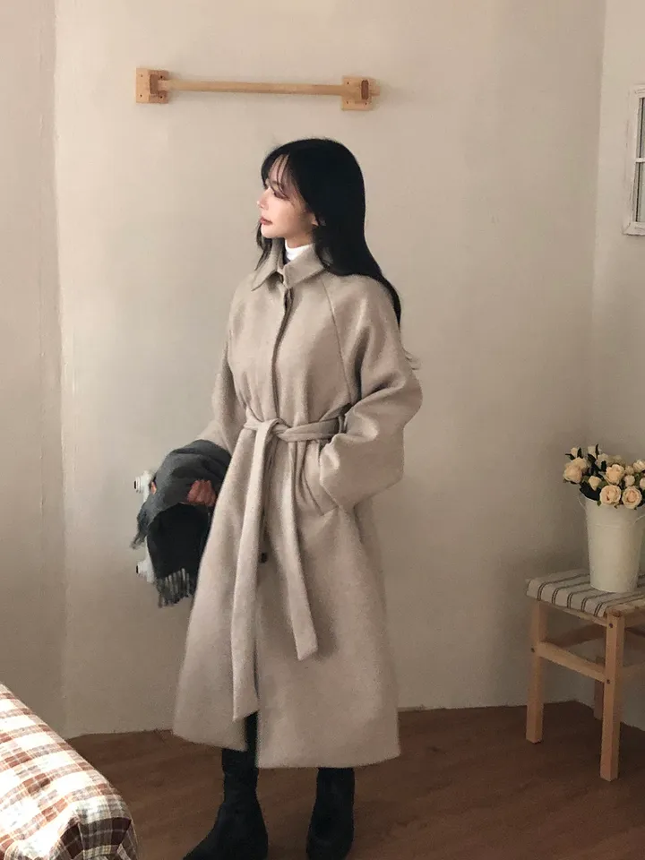 [백화점퀄리티!핏보장🖤]국내제작 탄탄 오버핏 허리끈 싱글 롱코트 4color 상세 이미지 24