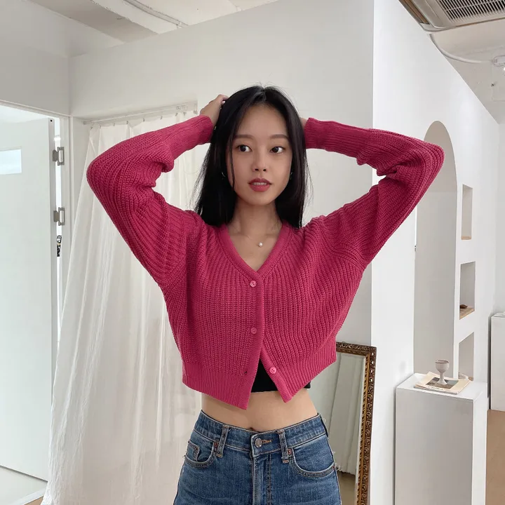 [best가디건✨]루나 하찌 크롭 브이넥 가디건 상세 이미지 6