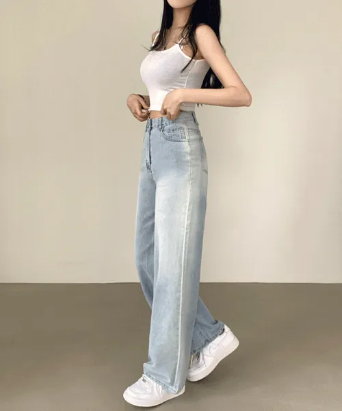 [쿨링소재,얇아요!/기장선택,2XL까지] 색감맛집, 썸머 하이웨스트 워싱 와이드 데님팬츠 (4color)