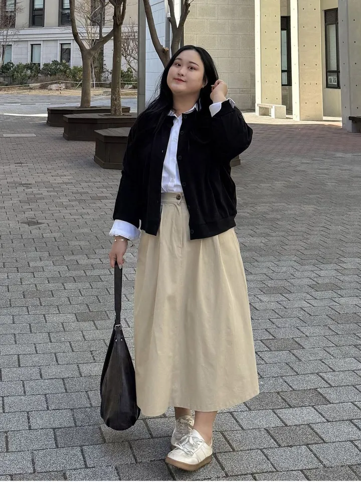 버튼 쭈리 가디건 빅사이즈 셔츠 레이어드 하기 좋은 아우터 간절기 가디건 상세 이미지 16