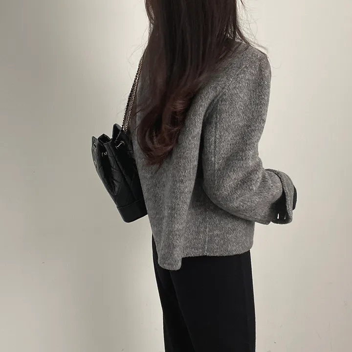 (오버핏,울100) 보들 데일리 핸드메이드 숏코트 상세 이미지 34