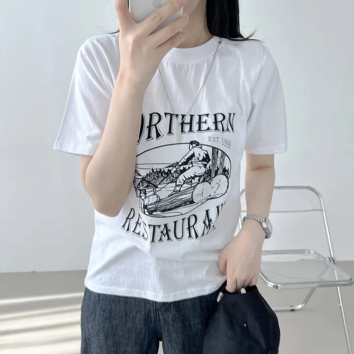 스트릿 힙 빈티지 프린팅 반팔티셔츠 상세 이미지 7