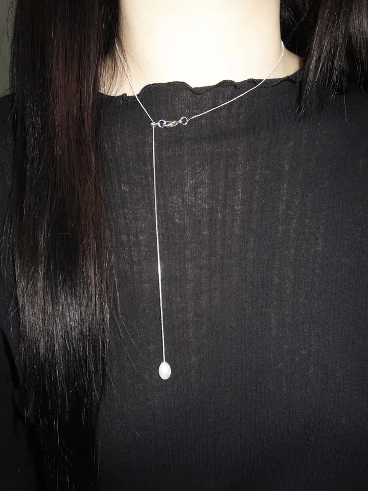 thin pearl drop necklace 상세 이미지 5