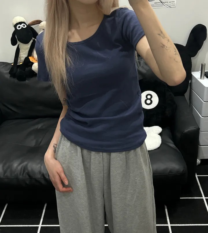 [🎀누적판매 2천장🎀] Butter slimfit u-neck short sleeve T 버터 슬림핏 유넥 반팔티 상세 이미지 21