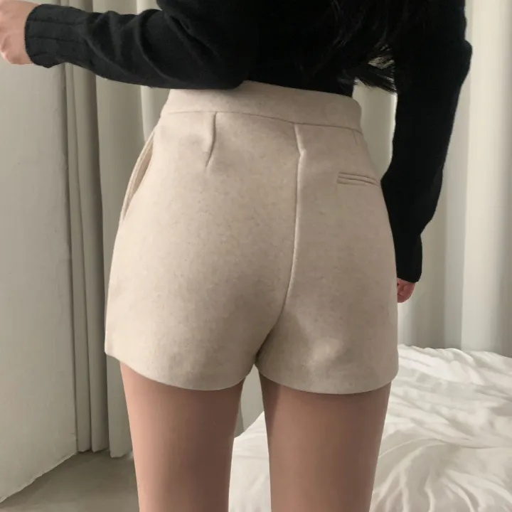 [말라핏/울함유!] 도톰따뜻 모직 숏팬츠,슬랙스 - 3color 상세 이미지 24