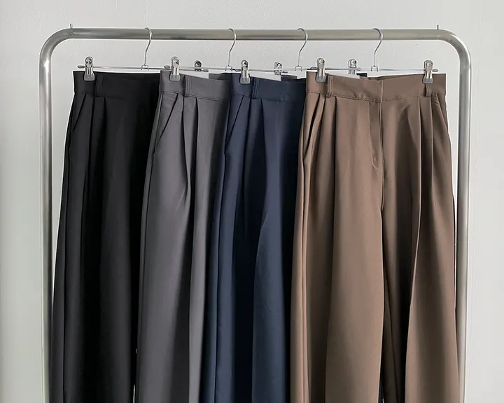 [~3XL/2기장] 르네상스 모더니즘 더블 핀턱 통 와이드 루즈핏 슬랙스 긴바지 롱팬츠 상세 이미지 71