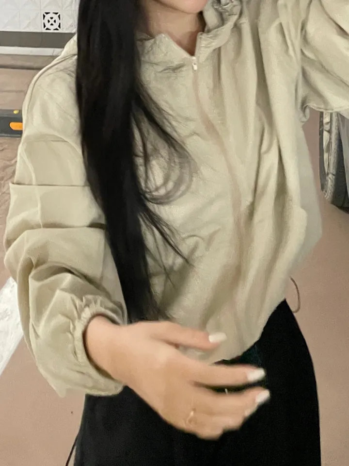[new버전 크롭 박시핏] 허리 스트링 기본 데일리 간절기 바람막이 상세 이미지 18