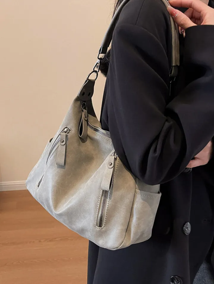 가을겨울 세무가방 2way zipper vintage shoulder bag 상세 이미지 8