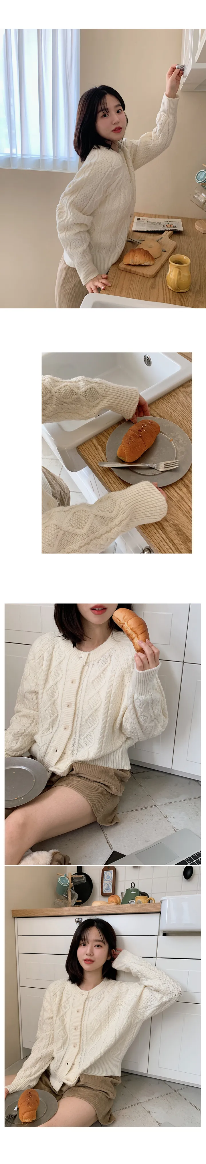 🚀당일발송🚀[landmade/울70]휘낭시에 케이블 어텀 니트 가디건 (4color) 상세 이미지 9