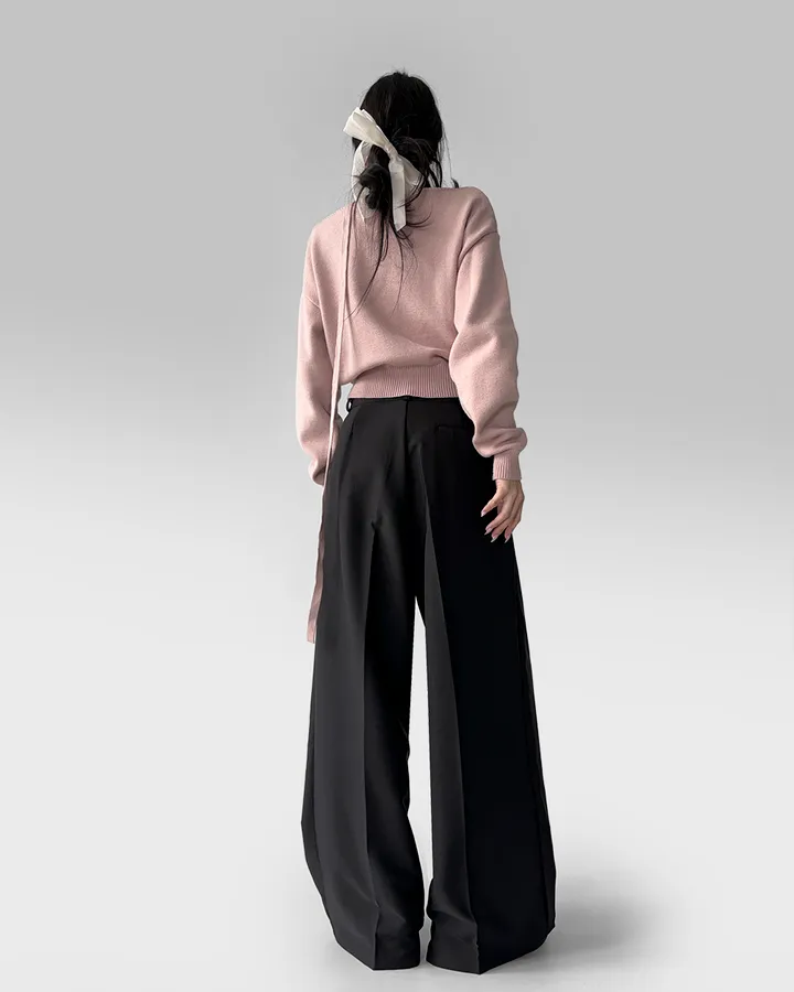 [~3XL/2기장] 르네상스 모더니즘 더블 핀턱 통 와이드 루즈핏 슬랙스 긴바지 롱팬츠 상세 이미지 33