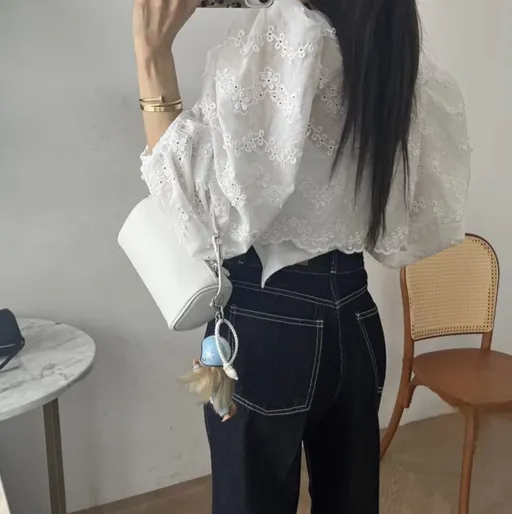 *(기획특가/어깨패드)* 플라워 펀칭 볼레로 자켓 여름아우터 외투 겉옷 햇빛가리게 여행룩 휴양지룩 데일리 데이트룩 꾸안꾸 가벼운 시원한 자켓 상세 이미지 3