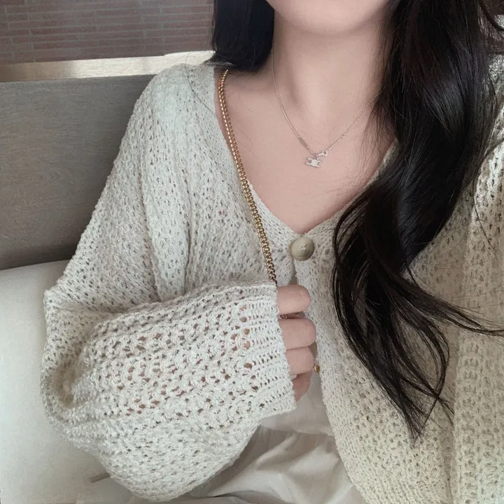 [아방🤍/new신상!]누가봐도 아방핏, 왕크롭 썸머 린넨 부클 원버튼 루즈핏 가디건 상세 이미지 12