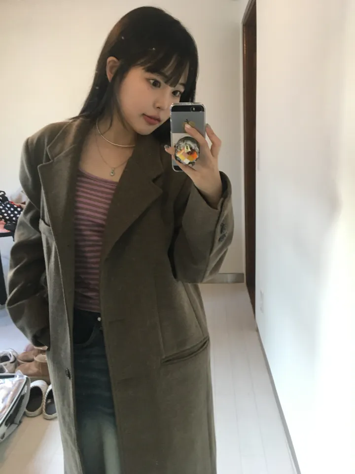 (*주문폭주*) (2 color) 무드 울 헤링본 롱코트 상세 이미지 4