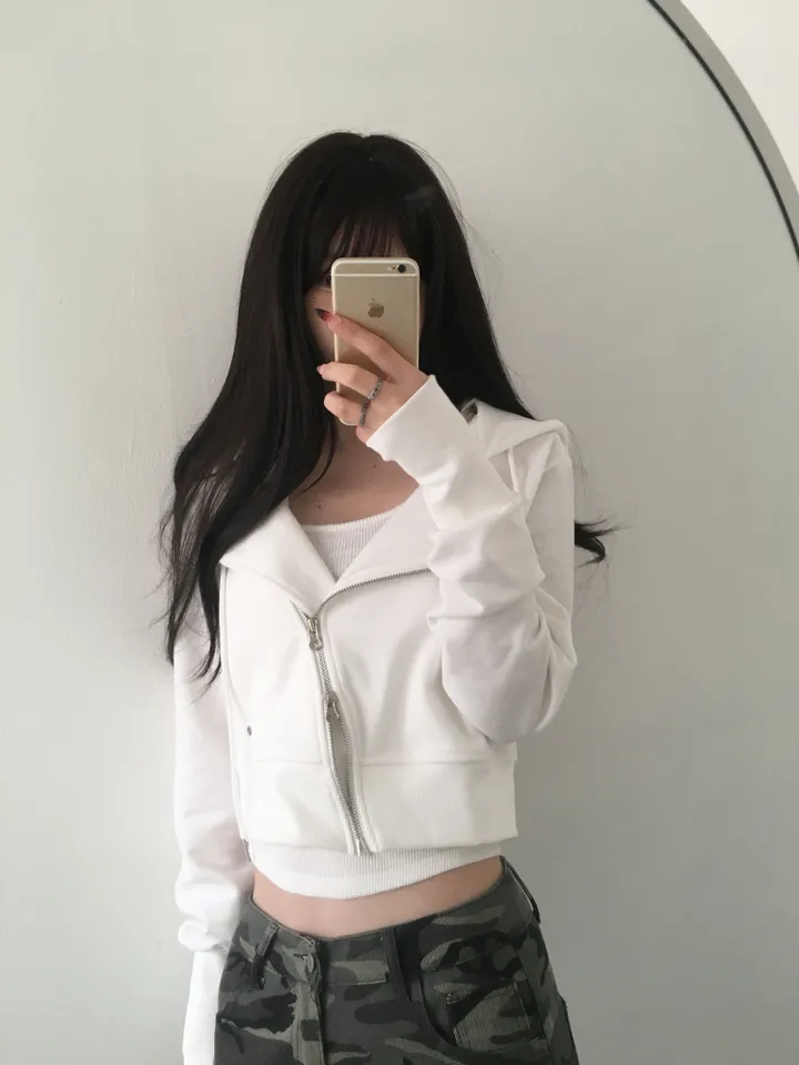 [고퀄🤍/2color] 포즈 후드 집업 사선 지퍼 투웨이 라이더 자켓 상세 이미지 13
