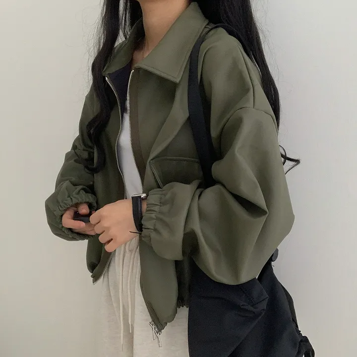 [ 봄신상 ]루즈핏 투웨이 레자 숏점퍼 상세 이미지 18