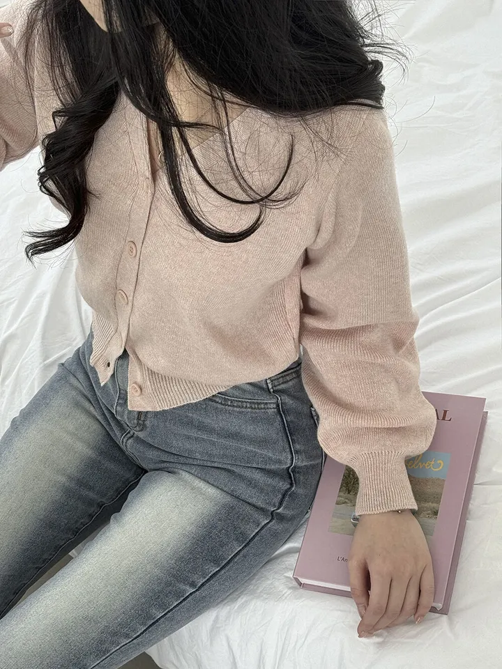 [팔뚝살커버!] 허리잘록~ 포근 브이넥 데일리 브이넥 아방핏 니트가디건 상세 이미지 10