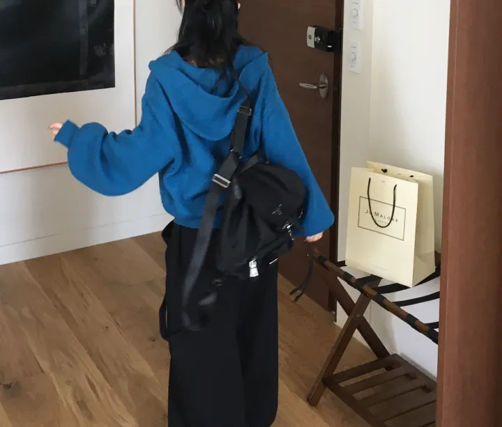 [군살쏙/아방핏🤎] 후드 캐주얼 여리 가디건 니트 투웨이 집업 상세 이미지 5