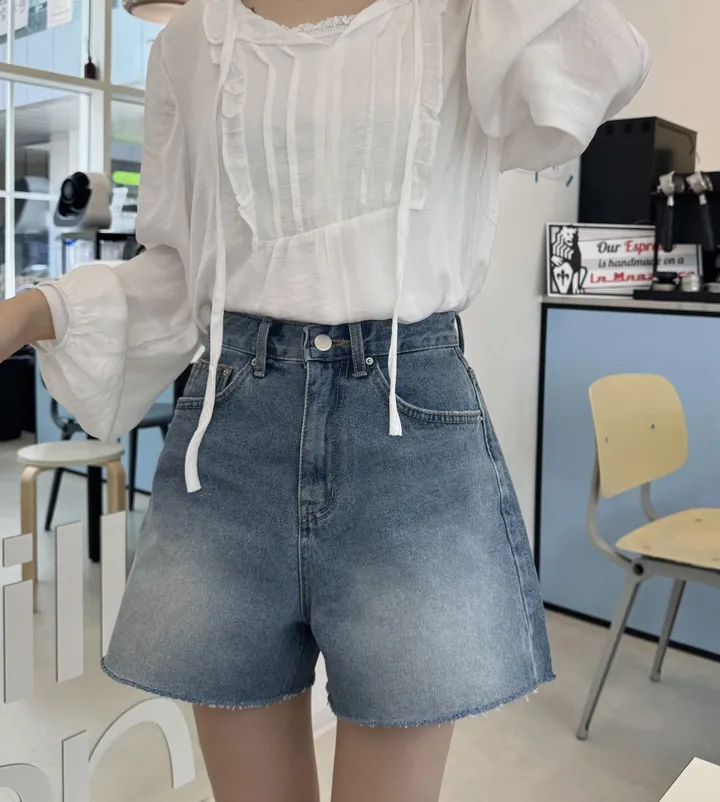 [주문폭주/인기재진행] 싸이클 컷팅 숏 데님 팬츠 상세 이미지 3