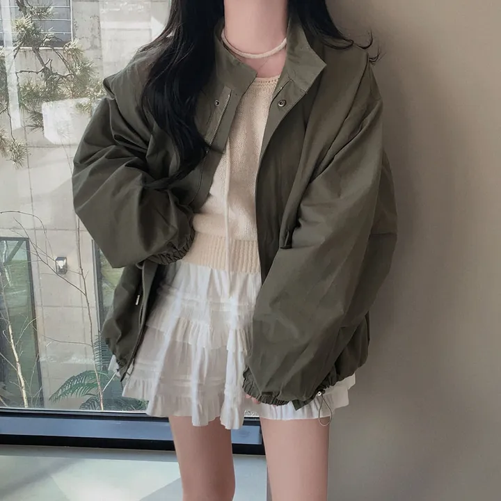 [왕오버핏🤍]간절기 아우터 1등,스프링앤어텀 매트 코튼 야상 점퍼 상세 이미지 9